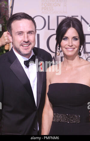 Courtney Cox et David Arquette à 'La 67e assemblée annuelle Golden Globe Awards - Arrivals" tenue à l'hôtel Beverly Hilton à Beverly Hills, CA le dimanche, Janvier 17, 2010. Photo par Picturelux Banque D'Images