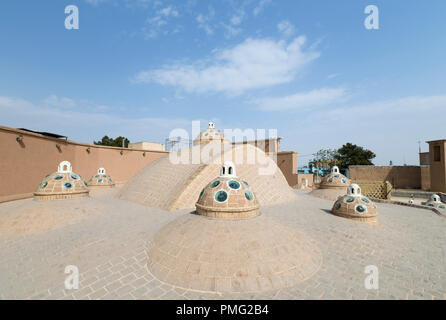 Toit de sultan Ahmed Mir bathhouse, Kashan, Iran Banque D'Images