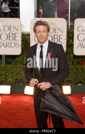 Nommé pour la MEILLEURE PERFORMANCE PAR UN ACTEUR DANS UNE SÉRIE TÉLÉVISÉE - Drame pour son rôle dans "Le Mentalist" (CBS), acteur Simon Baker assiste à la 67e assemblée annuelle Golden Globes Awards au Beverly Hilton à Beverly Hills, CA Dimanche, 17 janvier 2010. Banque D'Images