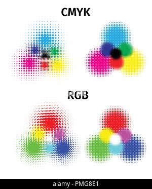 Demi-teintes RVB et CMJN couleur illustration vectorielle Illustration de Vecteur