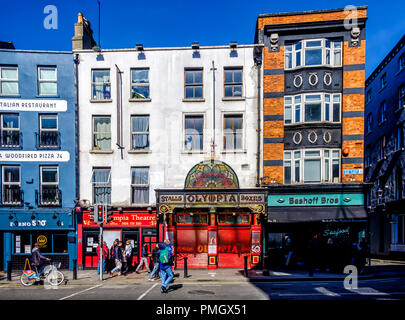 Dublin, Irlande, en mars 2018, l'entrée avant de l'Olympia Theatre de Dame Street dans le quartier de Temple Bar Banque D'Images