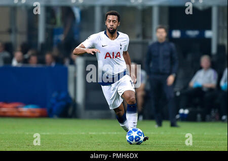 Milan, Italie. 18 septembre 2018. Moussa Dembele de Tottenham Hotspur lors de la Ligue des Champions Groupe B match entre l'Inter Milan et Tottenham Hotspur au Stadio San Siro, Milan, Italie le 18 septembre 2018. Photo par Giuseppe maffia. 18 Sep, 2018. Credit : AFP7/ZUMA/Alamy Fil Live News Banque D'Images