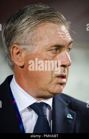 Belgrade, Serbie. 17 Sep, 2018. Carlo Ancelotti d'NapoliUEFA football Ligue des Champions, l'étoile rouge de Belgrade contre Napoli, Belgrade, Serbie. Credit : Nikola Krstic/Alamy Live News Banque D'Images