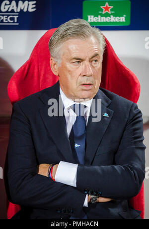 Belgrade, Serbie. 17 Sep, 2018. Carlo Ancelotti d'NapoliUEFA football Ligue des Champions, l'étoile rouge de Belgrade contre Napoli, Belgrade, Serbie. Credit : Nikola Krstic/Alamy Live News Banque D'Images