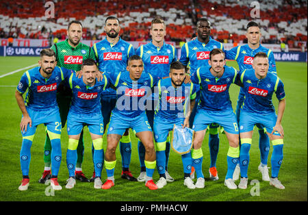 Belgrade, Serbie. 17 Sep, 2018. L'équipe de Napoli line-upUEFA football Ligue des Champions, l'étoile rouge de Belgrade contre Napoli, Belgrade, Serbie. Credit : Nikola Krstic/Alamy Live News Banque D'Images