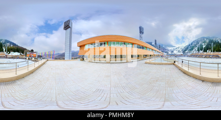 Vue panoramique à 360° de - Almaty - alpine patinoire Medeo