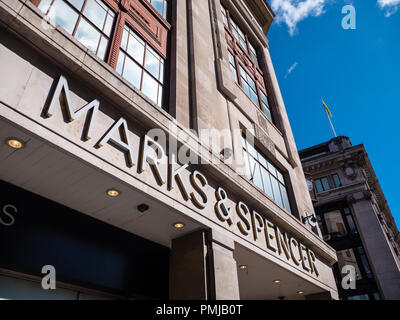 Marks and Spencer's, magasin phare, Oxford Street, London, England, UK, FR. Banque D'Images