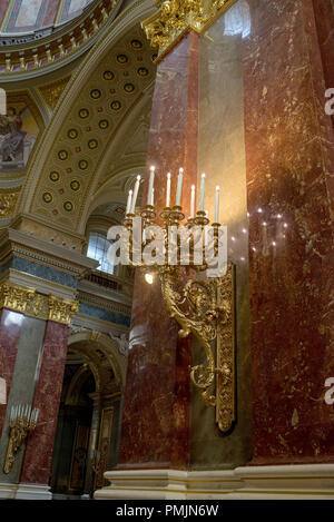 Budapest, Hongrie - 3 août, 2018 : Détails de l'intérieur.St. Stephen Basilica Banque D'Images