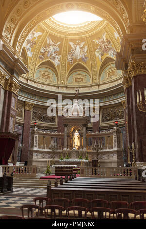 Budapest, Hongrie - 3 août, 2018 : Détails de l'intérieur.St. Stephen Basilica Banque D'Images