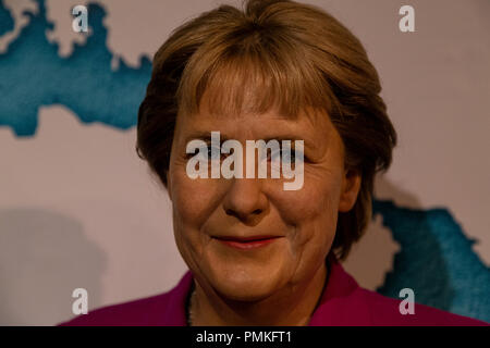 La figure de cire d'Angela Merkel en musée de cire Madame Tussauds à Amsterdam, Pays-Bas Banque D'Images