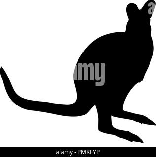 Silhouette d'un Handdrawn numériquement kangaroo Illustration de Vecteur