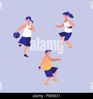 Des gens pratiquant le basket-ball vector illustration design caractère avatar Illustration de Vecteur