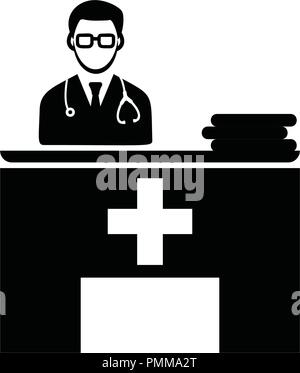 Chambre noire icônes médecin Checkup Illustration de Vecteur