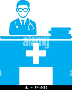 Médecin Checkup icônes Chambre White Illustration de Vecteur