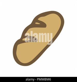 Freehand illustration d'un pain. Illustration en couleurs sur fond blanc. Illustration de Vecteur