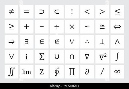 Illustration d'un ensemble de symboles mathématiques Illustration de Vecteur
