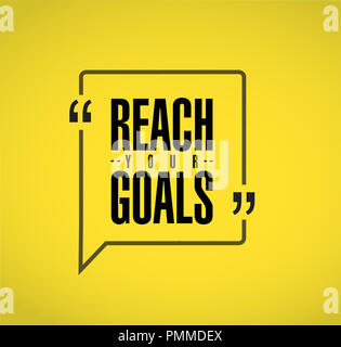 Atteindre vos objectifs concept message devis en ligne sur un fond jaune isolé Banque D'Images
