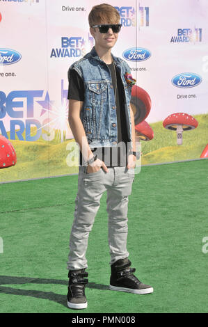 Justin Bieber au BET Awards' 11 - Arrivées tenue au Shrine Auditorium à Los Angeles, CA. L'événement a eu lieu le dimanche 26 juin 2011. Photo de RPAC Pacifique Photo Presse/ PictureLux Banque D'Images