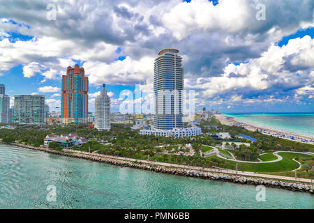 Le port de Miami, USA par une belle journée ensoleillée Banque D'Images