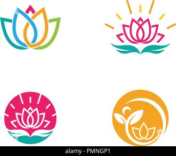 Fleurs de lotus vecteur icône Modèle logo design Illustration de Vecteur