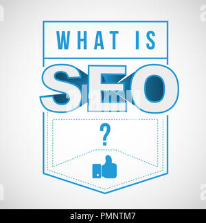 Qu'est-ce que question seo vector illustration signe. isolé sur fond blanc Banque D'Images