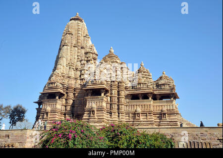 Kandariya mahadev temple khajuraho horizontale de groupe occidental le Madhya Pradesh Inde Asie Banque D'Images