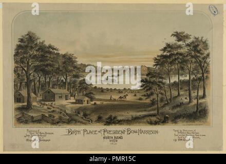 Lieu de naissance du Président Benj. Harrison. 1840 North Bend dans l'Ohio Banque D'Images