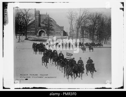 Cheval Noir - troupe Culver Military Academy Banque D'Images