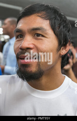 Manny Pacquiao assiste à sa séance d'entraînement à des médias de Sport Boxe carte sauvage le 28 novembre 2012 à Los Angeles, Californie. L'entraînement est en préparation de la prochaine Pacquiao lutte contre Juan Manuel Marquez des inamita "le 8 décembre 2012 à la MGM Grand Garden Arena de Las Vegas. (Photo par John / Salangsang PictureLux / RPAC) Banque D'Images