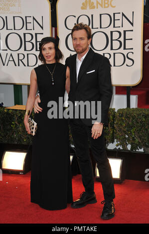 Ewan McGregor & Eve Mavrakis à la 70e Golden Globe Awards au Beverly Hilton Hotel. Le 13 janvier 2013 Beverly Hills, CA Photo par PictureLux / CCR Banque D'Images