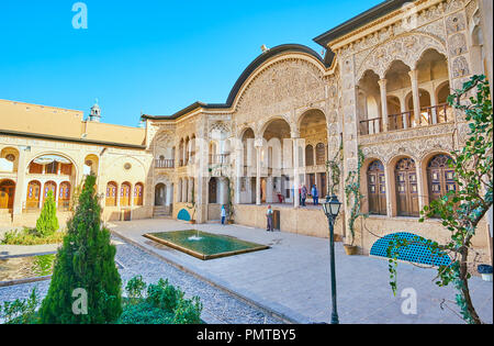 KASHAN, IRAN - Octobre 22, 2017 Historique : Tabatabaei au sein House est célèbre pour son architecture exceptionnelle et des décorations, le 22 octobre dans Kash Banque D'Images