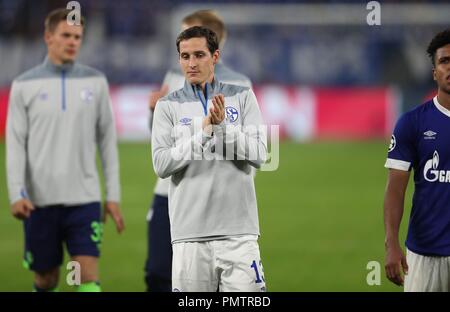 Gelsenkirchen, Allemagne. 18 Sep, 2018. firo : 18.09.2018, football, 1.Bundesliga, la saison 2018/2019, l'UEFA, Champions League, CL, FC Schalke 04 - FC Porto Sebastian Rudy, geste | Conditions de crédit dans le monde entier : dpa/Alamy Live News Banque D'Images