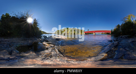 Vue panoramique à 360° de Pont couvert de Wakefield, Québec