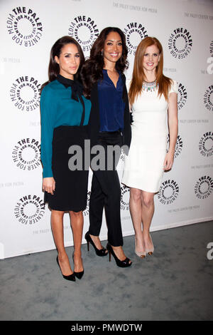 Meghan Markle, Gina Torres et Sarah Rafferty assiste à une soirée avec 'Stlns' au Paley Center for Media, le 14 janvier 2013 à Beverly Hills, Californie. Photo par ASG / PictureLux Banque D'Images