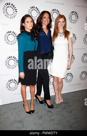 Meghan Markle, Gina Torres et Sarah Rafferty assiste à une soirée avec 'Stlns' au Paley Center for Media, le 14 janvier 2013 à Beverly Hills, Californie. Photo par ASG / PictureLux Banque D'Images