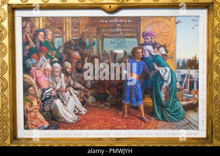 Liverpool Mossley Hill Sudley House construit 1821 Les conclusions du Sauveur dans le Temple par William Holman Hunt 1865 huile sur toile Pre-Raphelite Banque D'Images