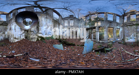 Vue panoramique à 360° de Carbure abandonnés moulin, Lac Meech (Québec)