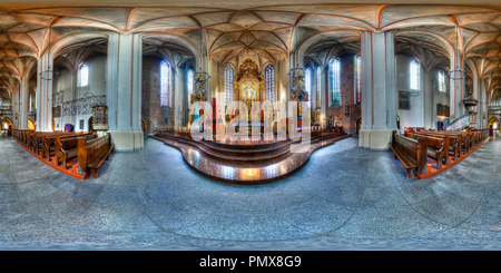 Vue panoramique à 360° de Podwyższenia Katedra Św. Krzyża, Opole, Pologne