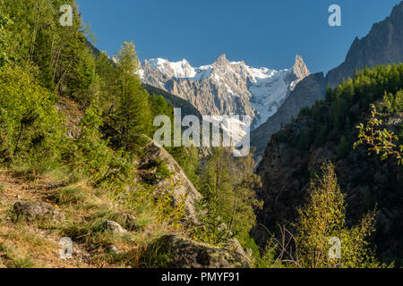 La Mer de Glace est le plus grand glacier de France, 7km de long et 200m de profondeur et est l'une des plus grandes attractions touristiques dans la vallée de Chamonix. Banque D'Images