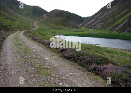 La piste en Slolhd Mor à côté de Lochan un t-Sluic sur la Route de la montagne écossaise Corbetts Carn Dearg Mor & Leathad Taobhain Feshie Glen, un. Banque D'Images