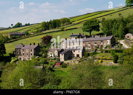 Le Hayfield Cottages Banque D'Images