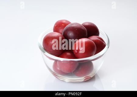 Fruit : plumes rouges frais isolé sur fond blanc Banque D'Images