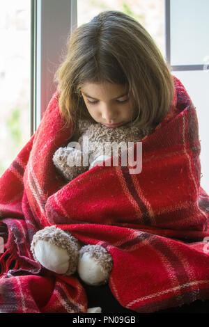 Fille avec bear Banque D'Images