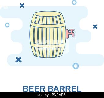 Le baril de bière icône créative en couleur. Élément simple illustration. Le baril de bière symbole de design concept Bar et Restaurant collection. Peut être utilisé pour Illustration de Vecteur