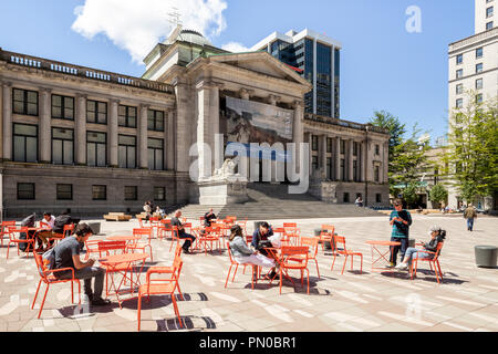 Vancouver Art Gallery de Hornby Street dans le centre-ville de Vancouver, Colombie-Britannique, Canada Banque D'Images