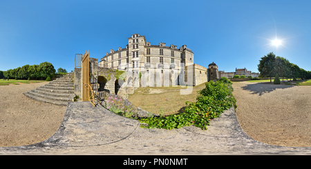 Vue panoramique à 360° de Le château des Ducs d'Épernon à Cadillac - France