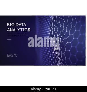 Big Data. Intelligence d'affaires d'arrière-plan de la technologie. Code binaire l'apprentissage en profondeur des algorithmes d'analyse de la réalité virtuelle. L'apprentissage scientifique des données machine. L'intelligence artificielle et l'automatisation de la recherche des données Illustration de Vecteur