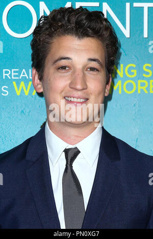 Miles Teller arrive à la première de 'Focus Features que moment délicat" du Regal Cinemas L.A. Vivre le 27 janvier 2014 à Los Angeles, Californie. Photo par Eden Ari / / PictureLux RPAC Référence de fichier #  32228 PRPPEA 072pour un usage éditorial uniquement - Tous droits réservés Banque D'Images