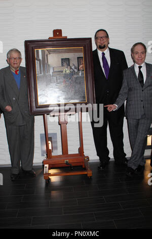 Tim Jenison, David Hockney, Penn Jillette, Teller, Farley Ziegler 01/29/2014 Los Angeles Premiere de 'Tim's Vermeer tenue au Centre de design pacifique de West Hollywood, CA Photo par Izumi Hasegawa / HNW / PictureLux Banque D'Images