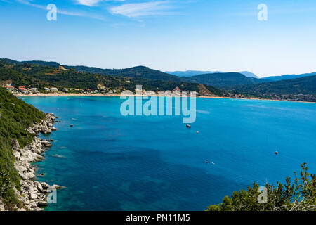 Vue panoramique de Ag. Georgios Pagon à l'île de Corfou, Grèce. Banque D'Images